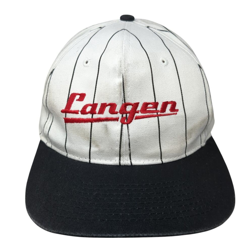 Langen Snapback Cap White One Size Adjustable Embroidered Vented Holes KP